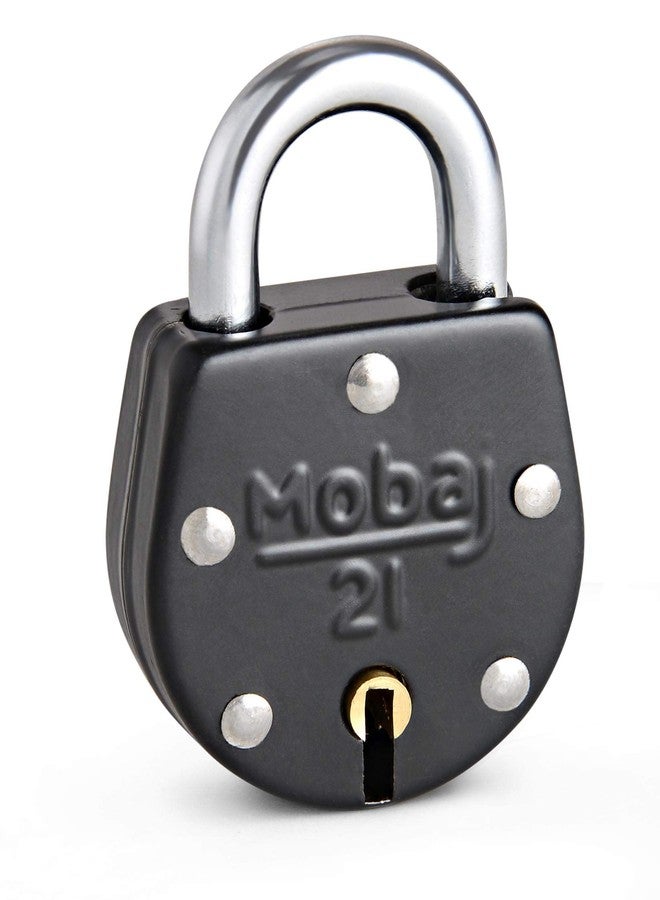 Mobaj Padlock No21® (Size-21MM)(Grey, Green, Red & Black Colour)(Material-Mild Steel) - Image 1